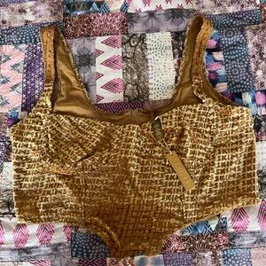 SKIMS Logo Velvet Corset Bra Top